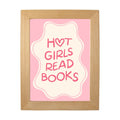 Wall art with pink text hot girls read books
